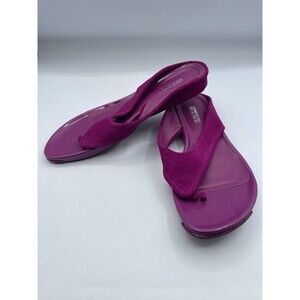 Kenneth Cole Reaction Water Park Pink Leather Upper Flip Flops Size 8.5M